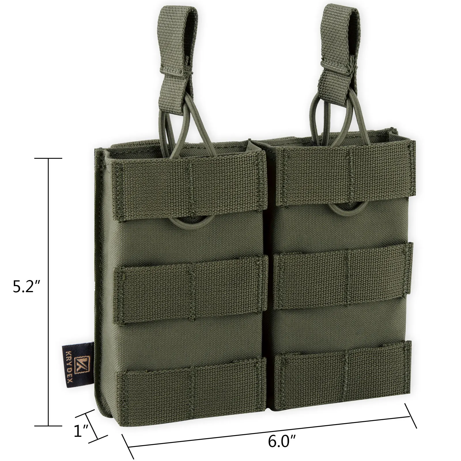KRYDEX Tactical Double Magazine Pouch Modular MOLLE Open-Top 556 Mag Carrier Holder Pouch for M4 M16 AR-15 Hunting Accessory - view 5
