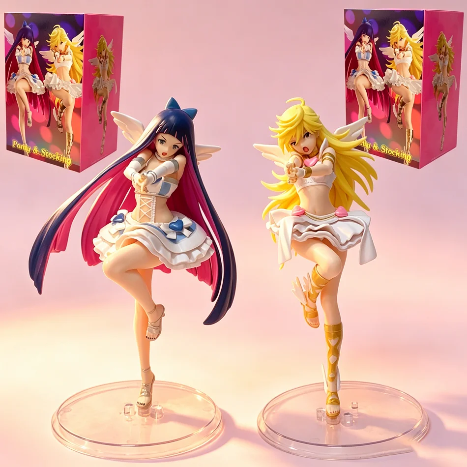20cm Panty & Stocking with Garterbelt Anime Figure Panty·Anarchy Action Model PVC Statue Desktop Ornament Collection Toy Gifts