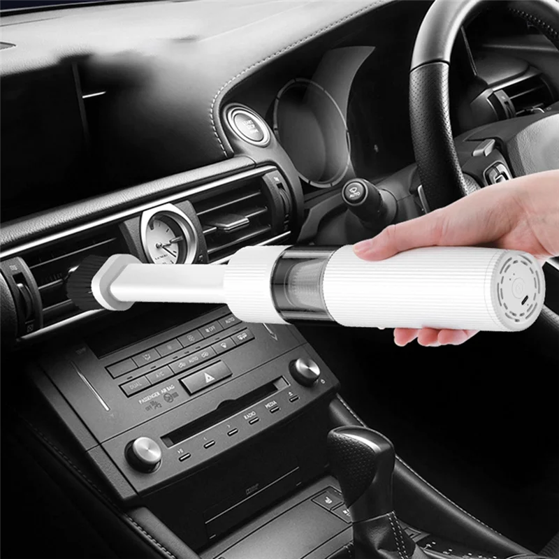 Aspirador de pó portátil sem fio para carro, aspirador de pó portátil poderoso para limpeza de casa e carro, branco