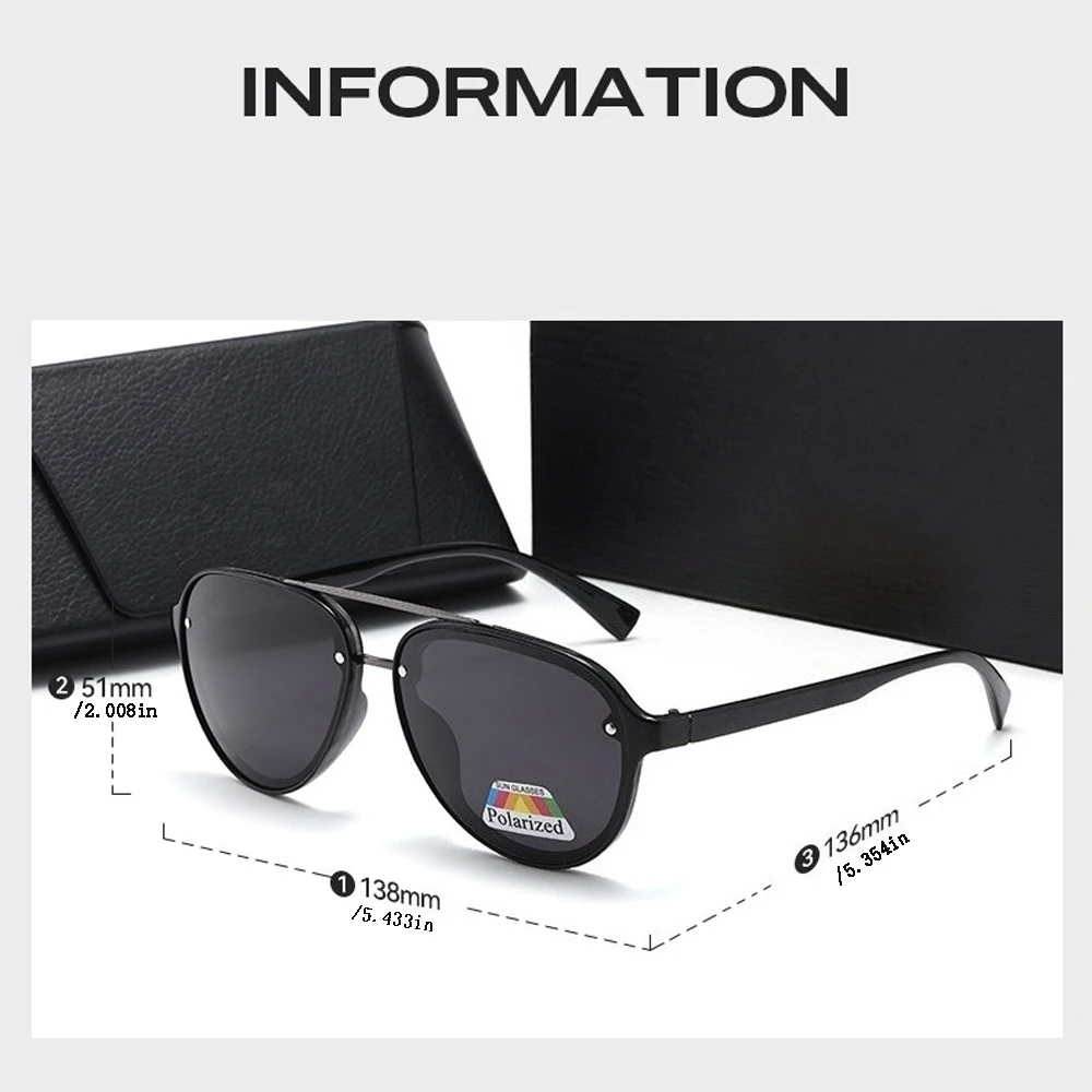 Lightweight Double Bridge Aviator Polarized Sunglasses UV400 Driving And Travel Sunglasses For Men And Women