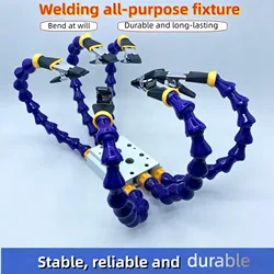 Morsetto da tavolo per morsa da banco con mani ausiliarie per saldatura a polpo con bracci flessibili Supporto per ferro da saldatura Riparazione PCB per TS101 TS100 PINE64