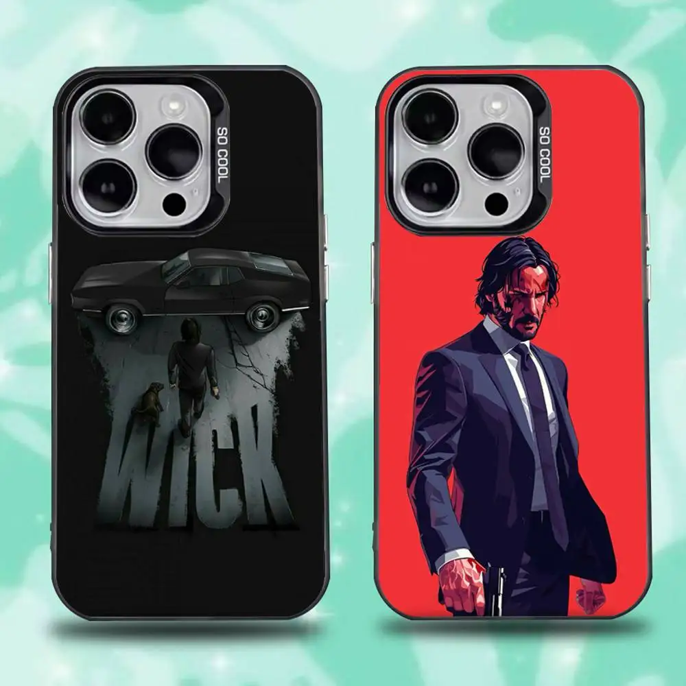 

John Wick Keanu Reeves Phone Case For iPhone 16,15,14,13,12,11,Pro,Max,Plus,Mini,XS,SE Anti Fall Black Matte Hard Bumper