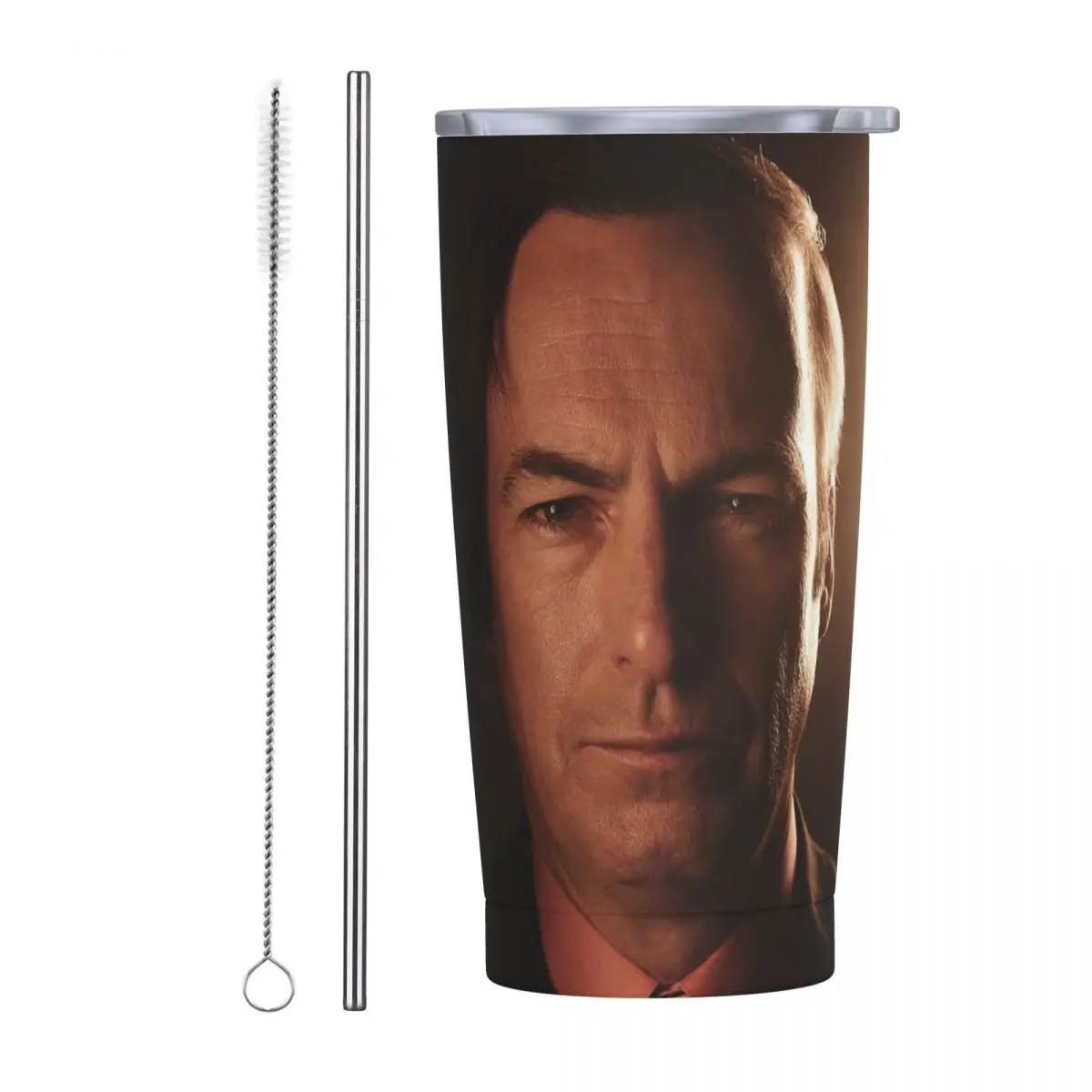 Saul Goodman Actor Insulated Tumbler with Straws and Lid Breaking Bad Stainless Steel Travel Thermal Cup 20 Oz Office Home Mugs