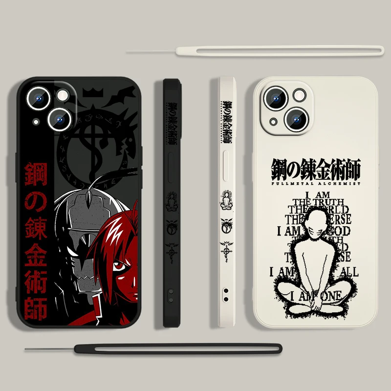 Fullmetal Alchemist Edward etui na telefon Apple iPhone 15 14 13 12 11 Pro Max Plus 8 7 SE etui na lewą linę