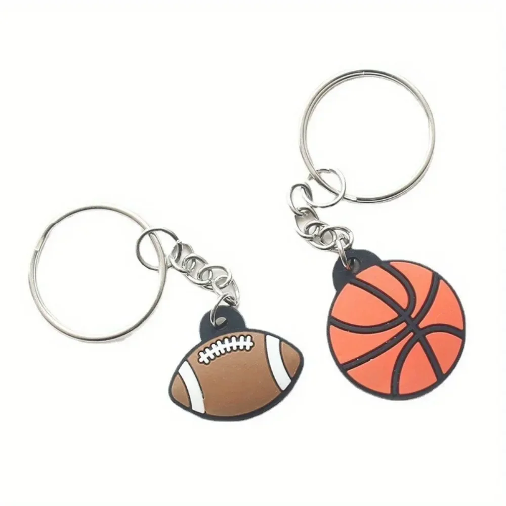 3Pcs Soccer PVC Keychains Football Sports Backpack Pendant, Kids Birthday Party Favors Gift Toy