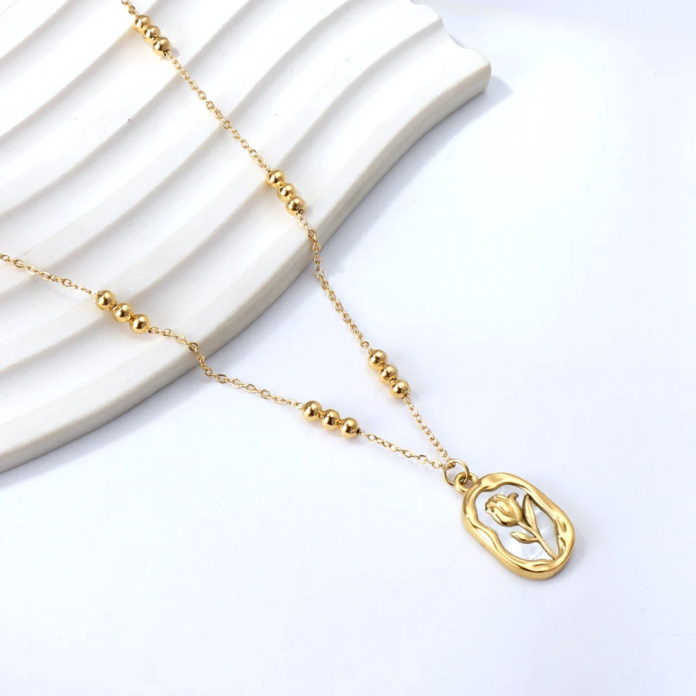 Lucky Star Charm Necklace For Women Gold Color Chain Rose Necklace Pendant On Neck Bohemian Chocker Necklace Jewelry Gifts