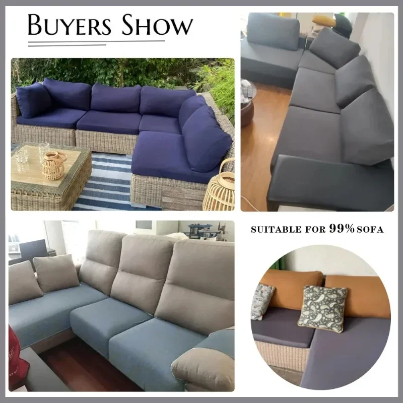 غطاء وسادة مقعد الأريكة المرنة غطاء أريكة بوليستر من الألياف اللدنة لغرفة المعيشة قابل للغسل وقابل للإزالة على شكل حرف L واقي أريكة الزاوية