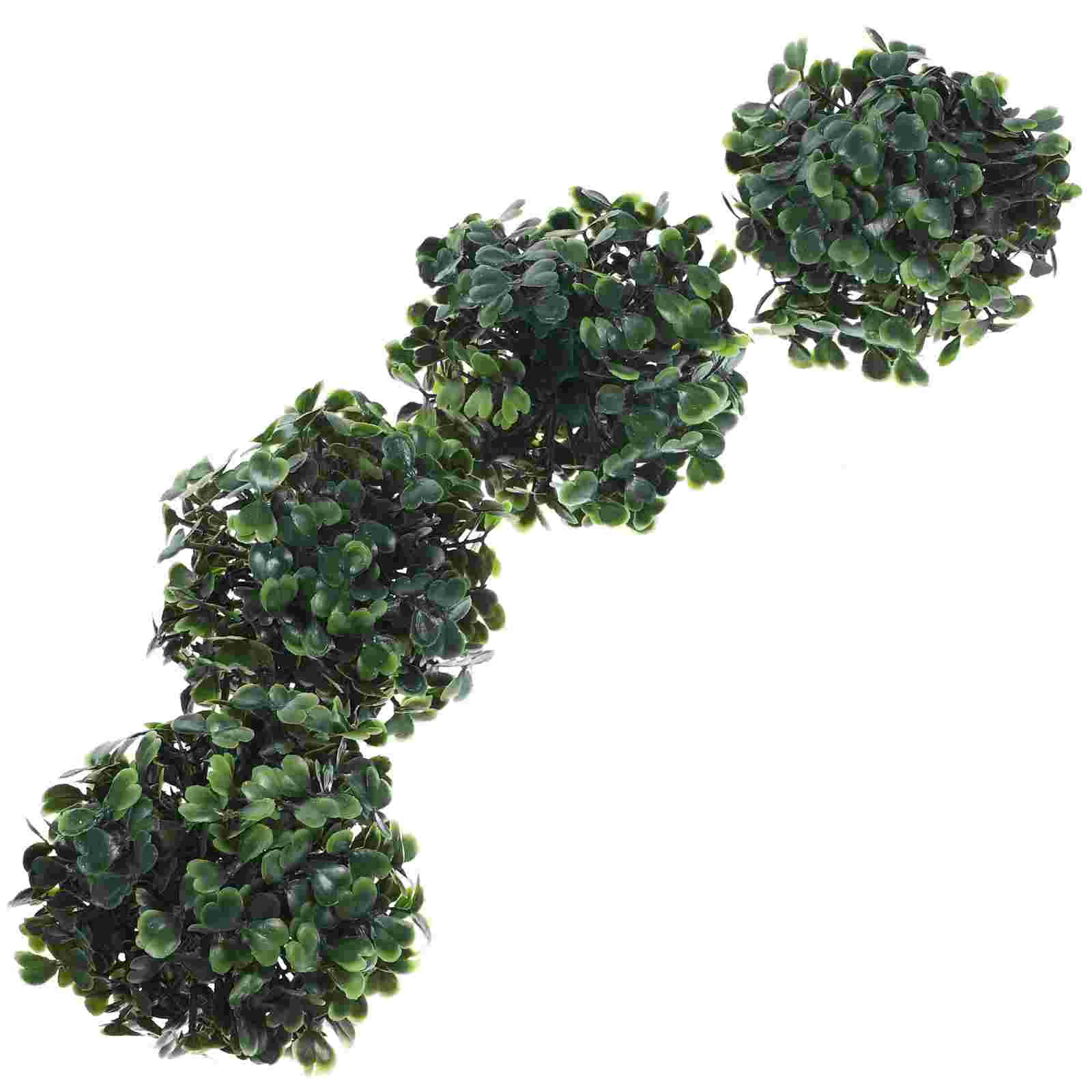 4 Pcs Simulated Milano Ball Fake Plant Topiary Artificial Grass Silk Flower Hanging Faux