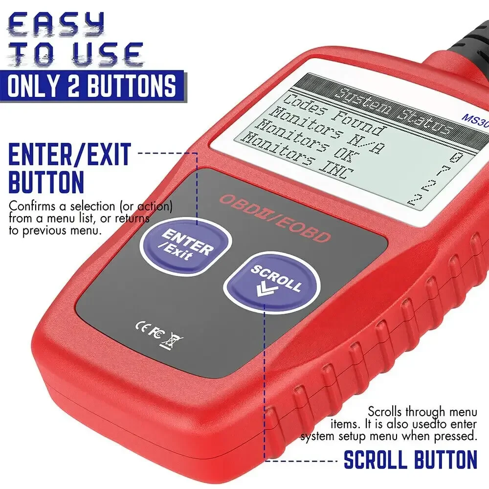 Car Fault Diagnosis Instrument OBD2 Clear Fault Codes Diagnostic Scanning Tools MS309 CAN BUS Engine Trouble Code Reader