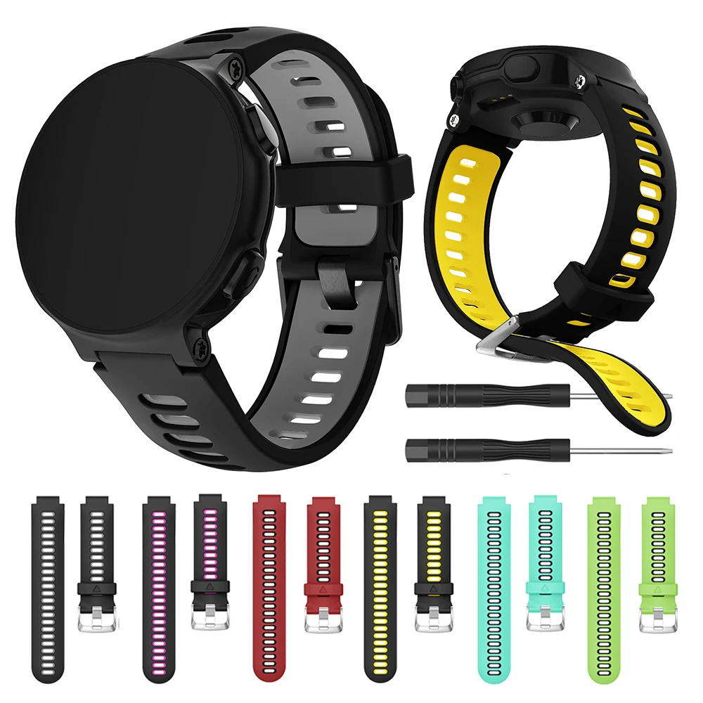 Silicone Strap for Garmin Forerunner 235 220 230 620 630 735XT Approach S20 Smart Watch Band with Tools