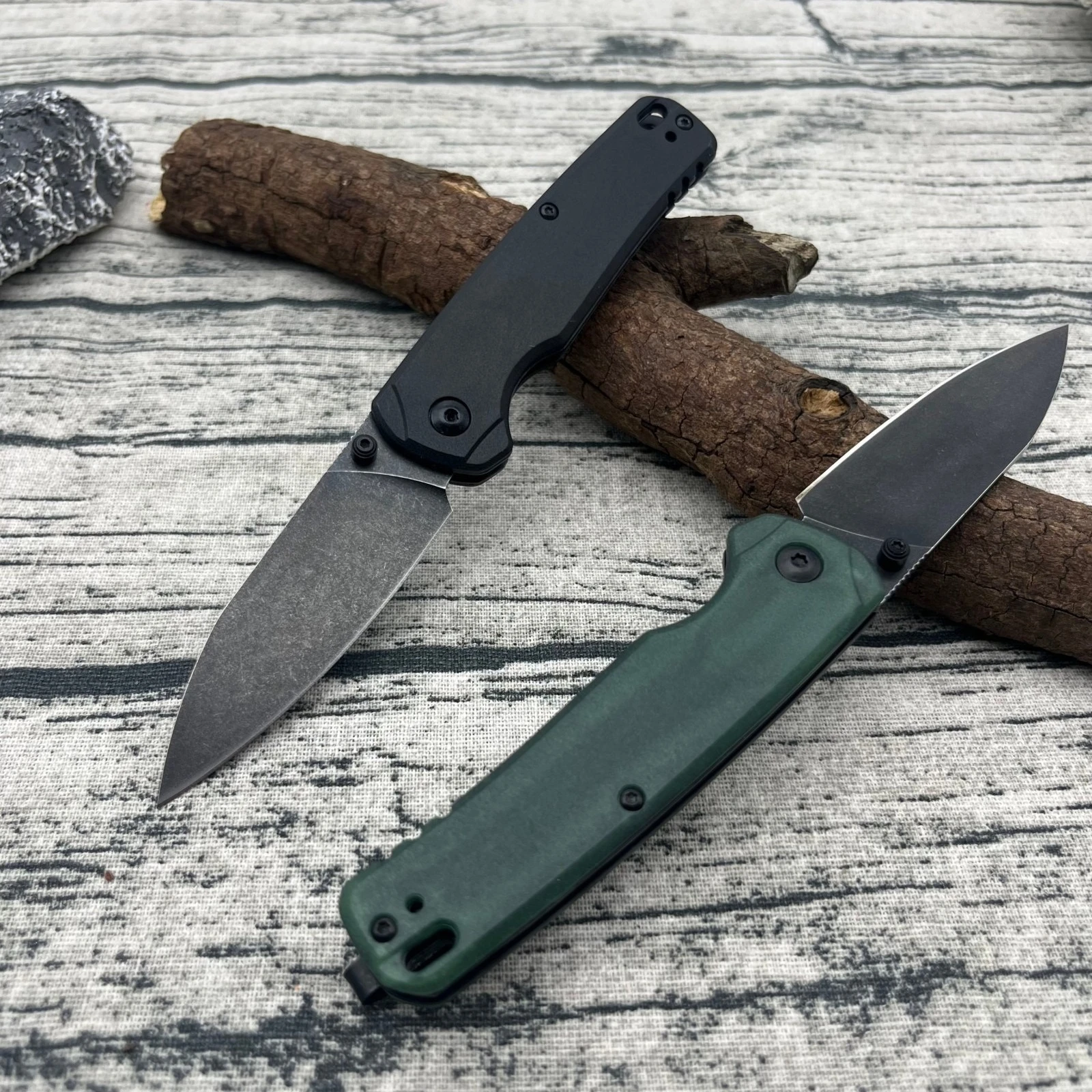 حار 6105 سكين صغير قابل للطي الأسود Stonewashed 8Cr13Mov شفرة ألياف النايلون مقبض التخييم حمل سكينة للاستعمال الخارجي بقاء أداة متعددة #1