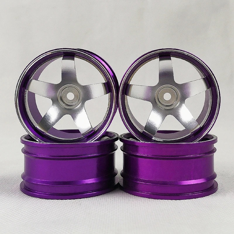 6/9/12mm Offset 4pcs CNC Machined Aluminum Wheels Rims 1/10 Scale RC Car On-road Drift Touring Model Hobby