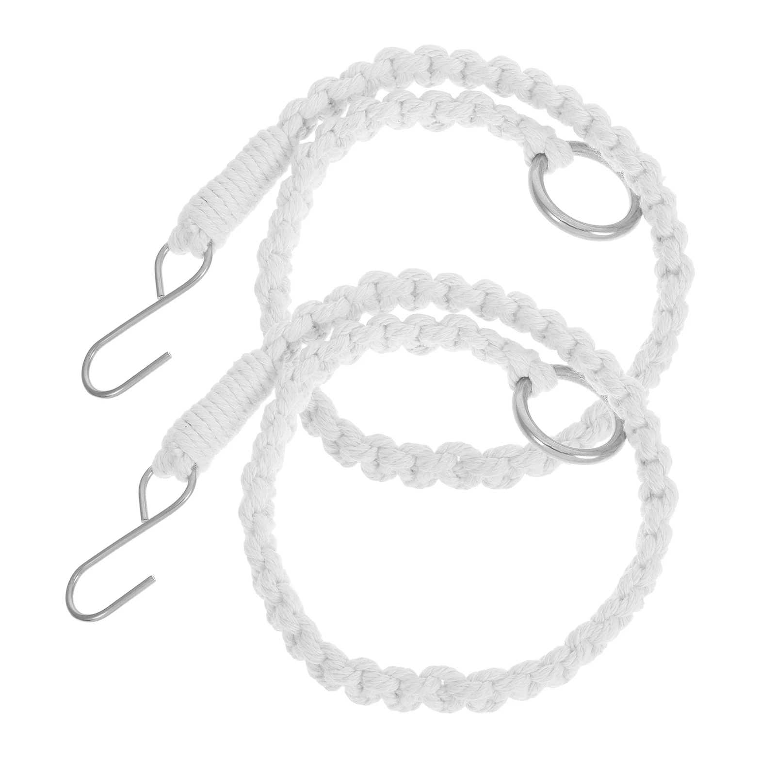 

2pcs Plant Pot Hanging Rope Extender Cotton Rope For Flower Pots Boho Macrame Plant Hanger Indoor Adjustable Length Beige Garden