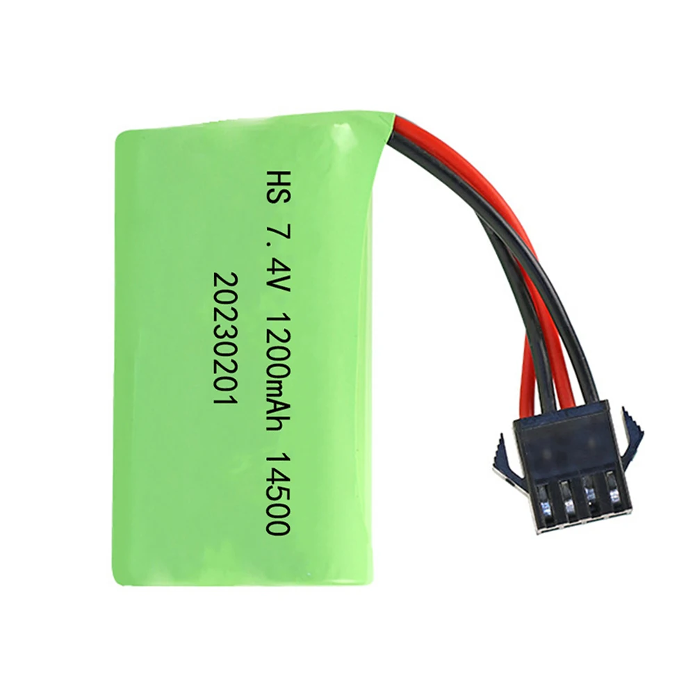 Batería de iones de litio de 7,4 V y 1200mAh, baterías 14500 para helicóptero con control remoto, cuadricóptero, coche teledirigido, camión, piezas de juguetes con enchufe de SM-4P