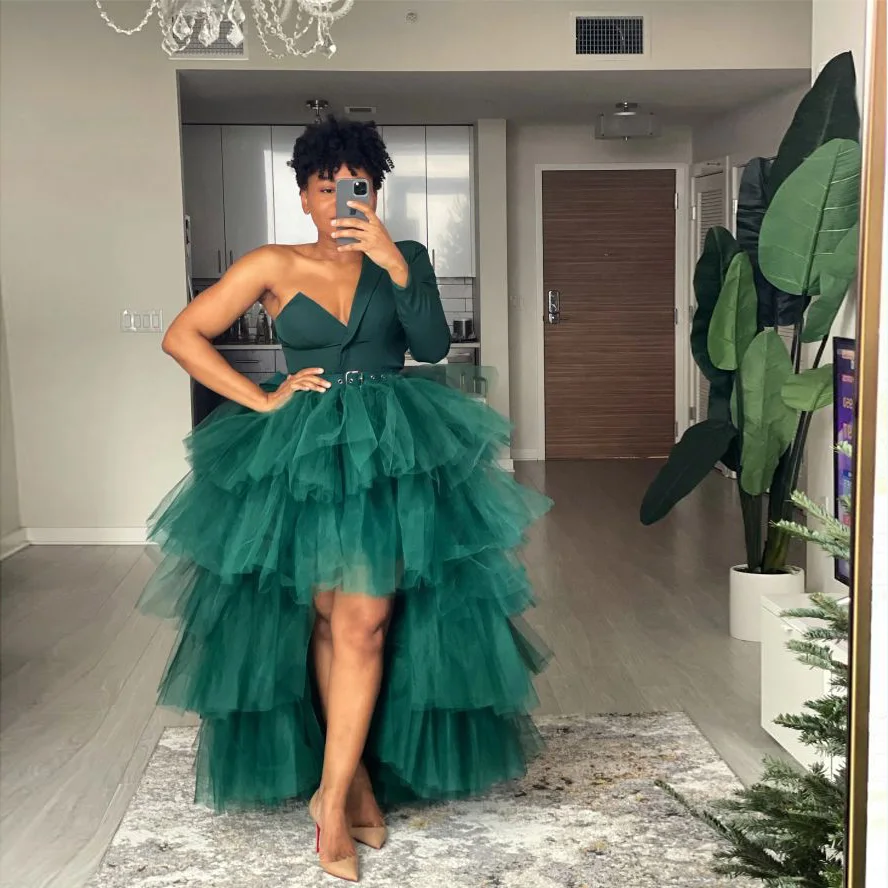 女性用長袖パーティードレス,非対称,Vネック,ボタン,ゴージャス,アラブ,ドバイ,プロムドレス,カスタムメイド