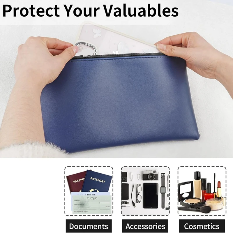 Zippered Money Pocket Secure Bank Pocket Forcoins, Bills, Checks, Invoices, Cosmetics