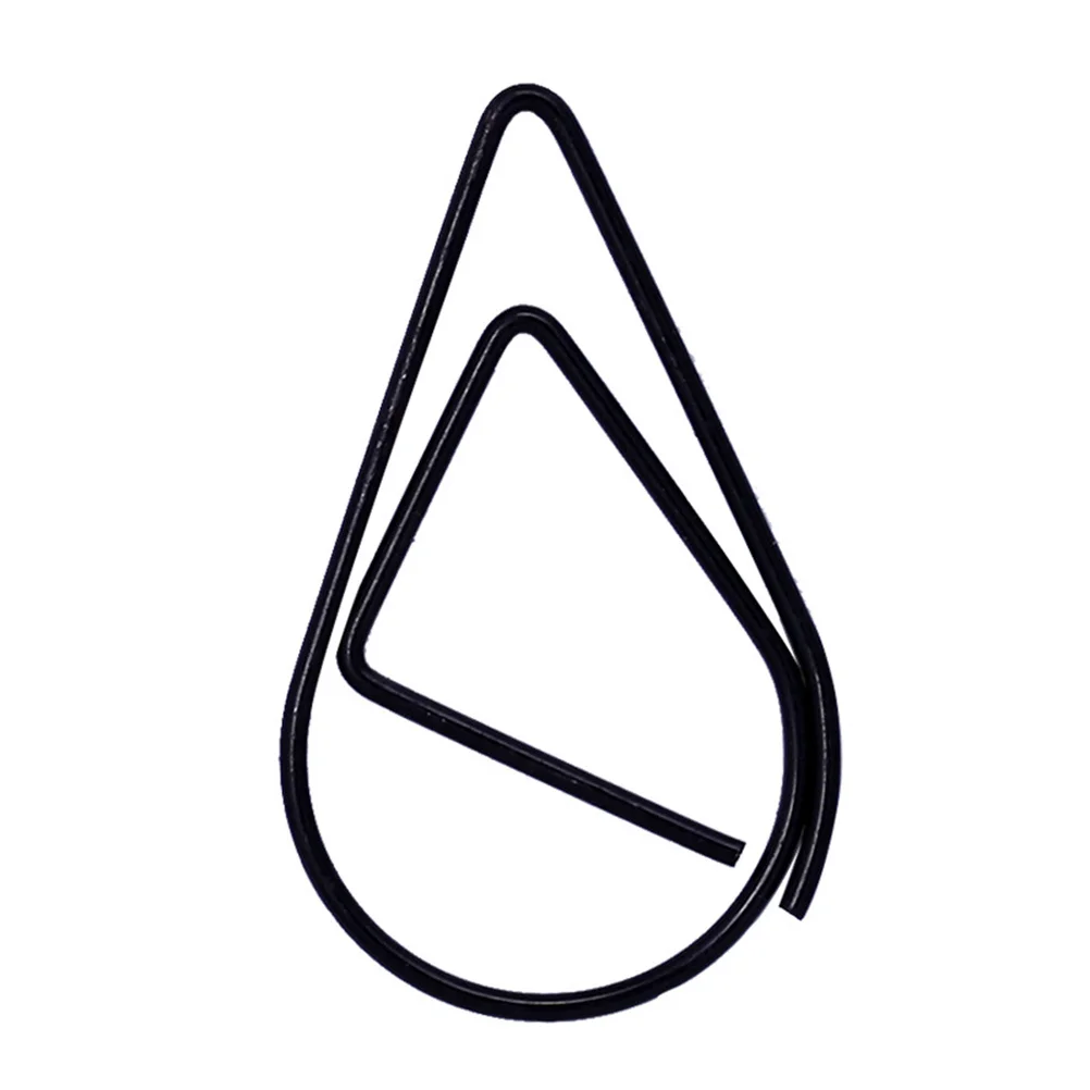 50 قطعة مشبك ورق المرجعية قطرة الماء شكل الذهب الفضة الأسود مشبك معدني للملاحظات صور مكتب اللوازم المدرسية الإبداعية #2