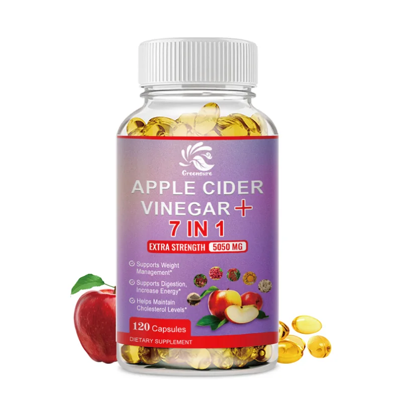 Greensure Apple Cider Vinegar Equivalent to 3650mg with Ginger Root, Turmeric, Elderberry, Best Supplement for Digestion, Immune