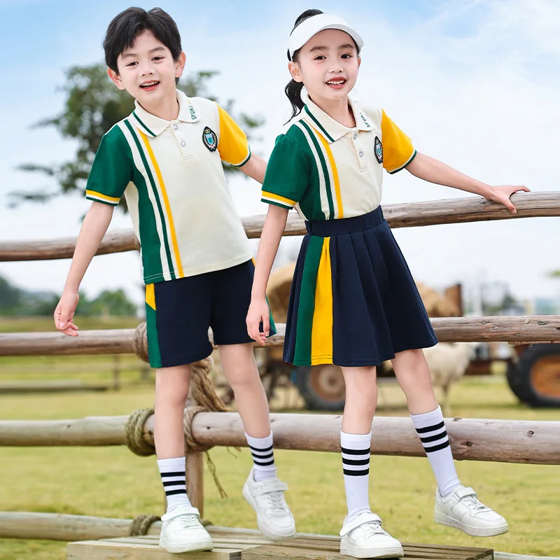 School uniforms for primary and secondary school students, class costumes for group performances, summer Korean children's suits