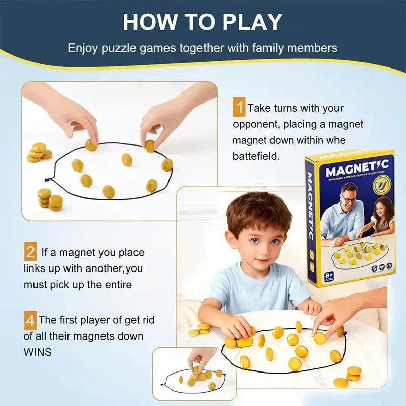 Nuovo gioco di scacchi magnetico Tabellone magnetico interattivo Gioco di strategia da tavolo Set di pietre Famiglia Bambini Adulti Divertimento portatile educativo **