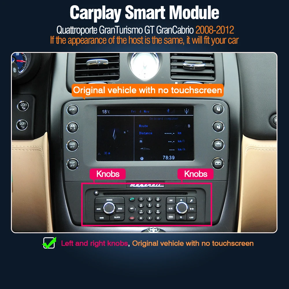 AUTOTOP Draadloze Android Auto Carplay Interface Retrofit Kits voor Maserati Quattroporte GranTurismo GT Mirror Link GPS Module