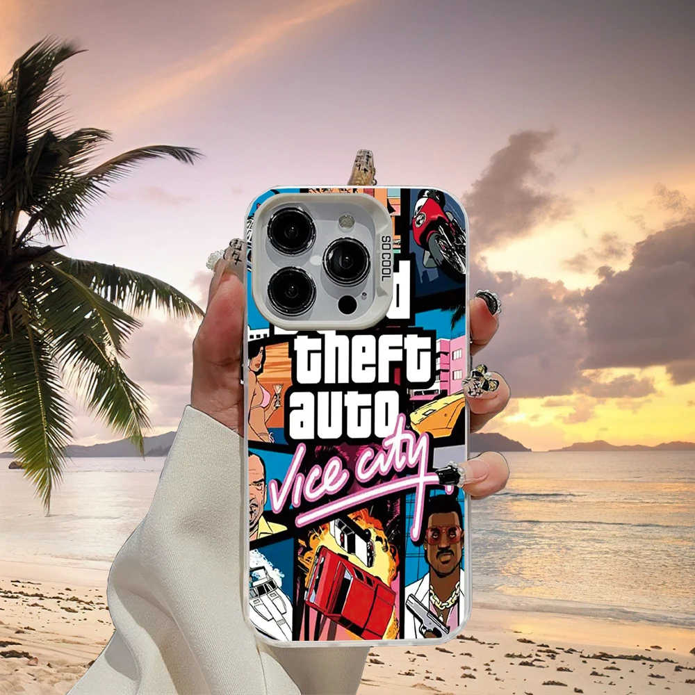 GTA5-game Phone Cases For iPhone 16 15 14 13 12 11Pro Max XR X XS 12Mini 14 15 16 Puls Hard Case Phone Covers grand Theft A-auto