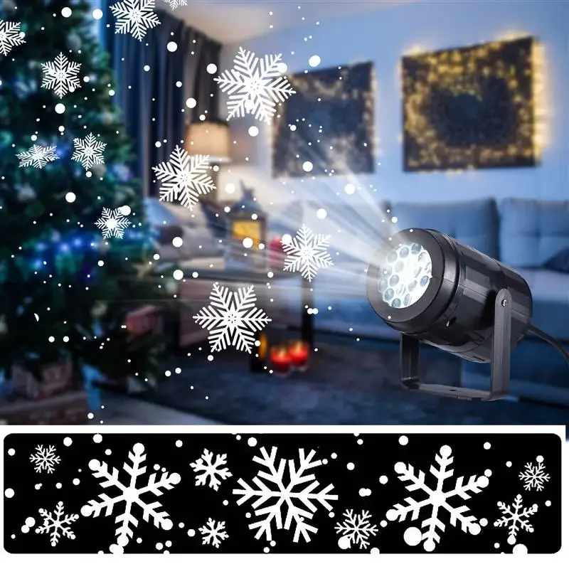 Christmas Decoration Snowflake Projectors Outdoor Stage Rotating  Lights 16 Xmas Patterns Spotlight  Holiday Wedding Party Dmx