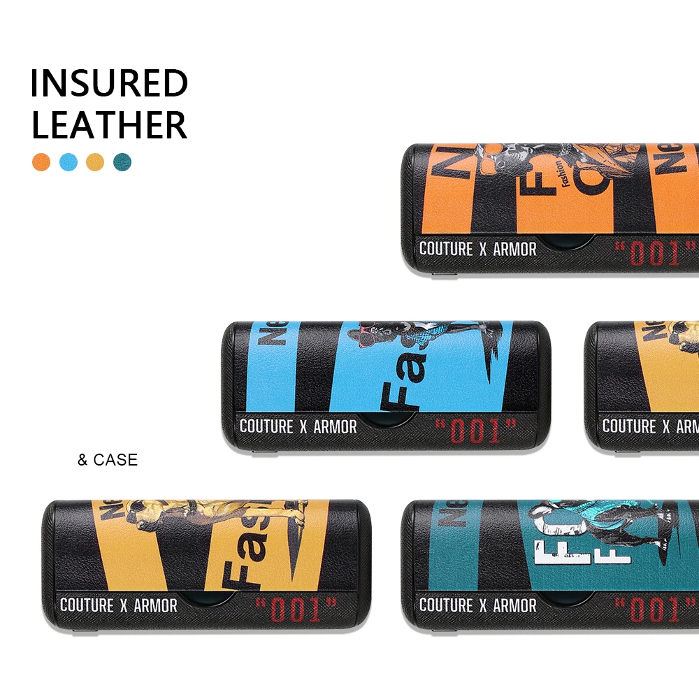 Graffiti-Inspired Dog Design Case with Detachable Side Panels+ Leather Case for IQOS ILUMA PRIME‌ Accessories