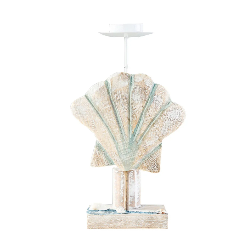 

1Pcs Mediterranean Style Wooden Stand Unique Tabletop Candlestick for Home Decor Party Wedding Bedroom Living Room