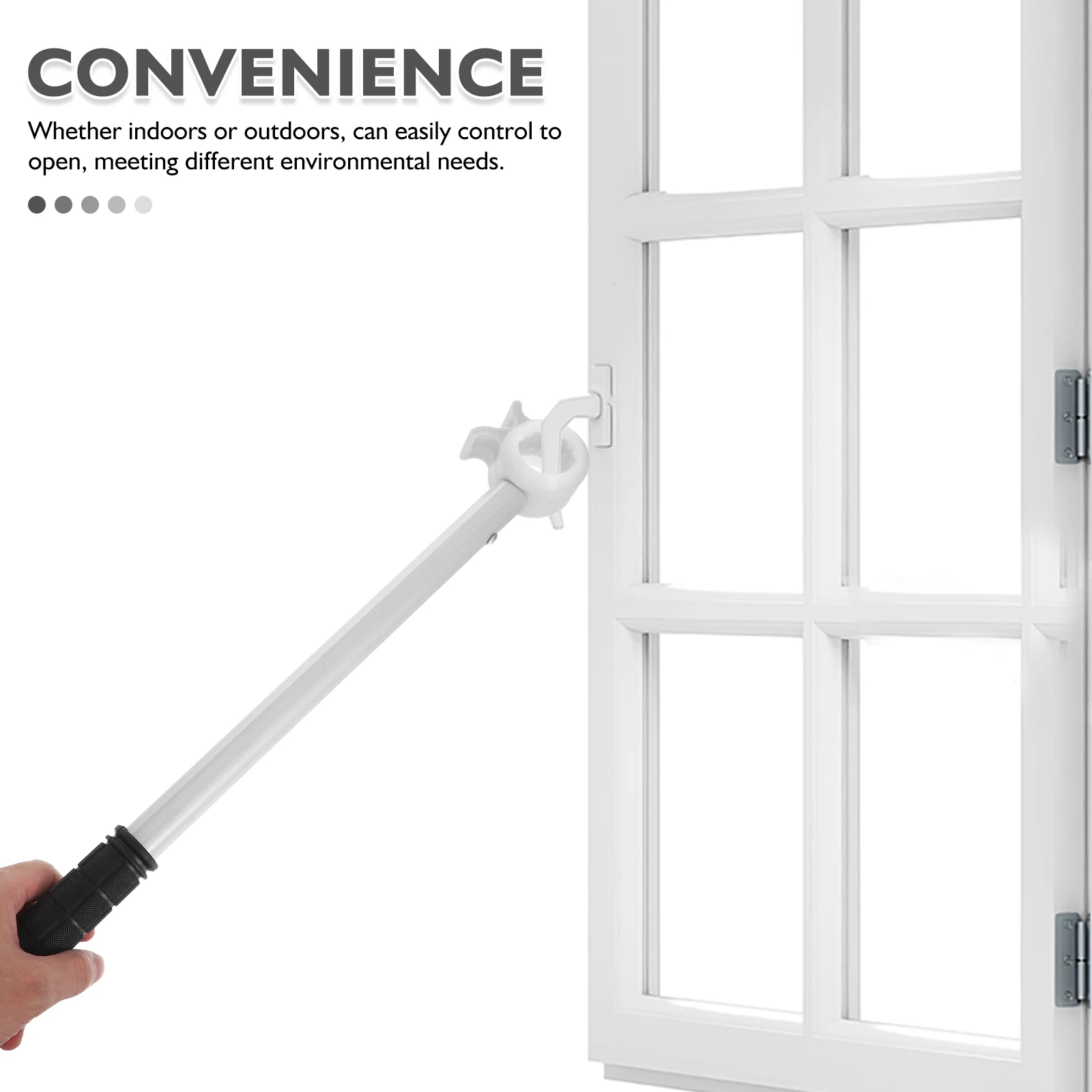 

High Window Opening Tool Aluminum Alloy Lightweight Stick Handle Push Pull Rod for Hard to Reach Awning Ventilation