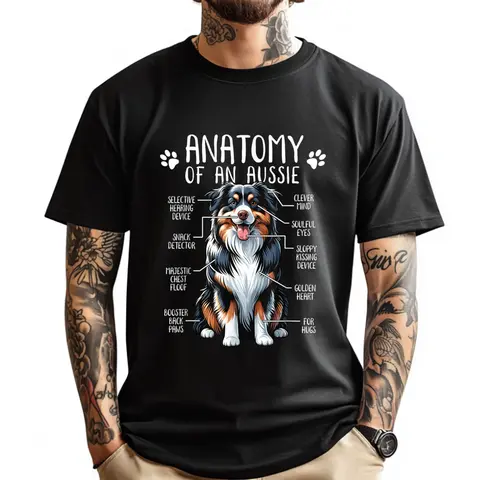 Funny Anatomy Australian Shepherd Dog Lover Aussie Owner Designer Clothes Men Free Shipping Clothes