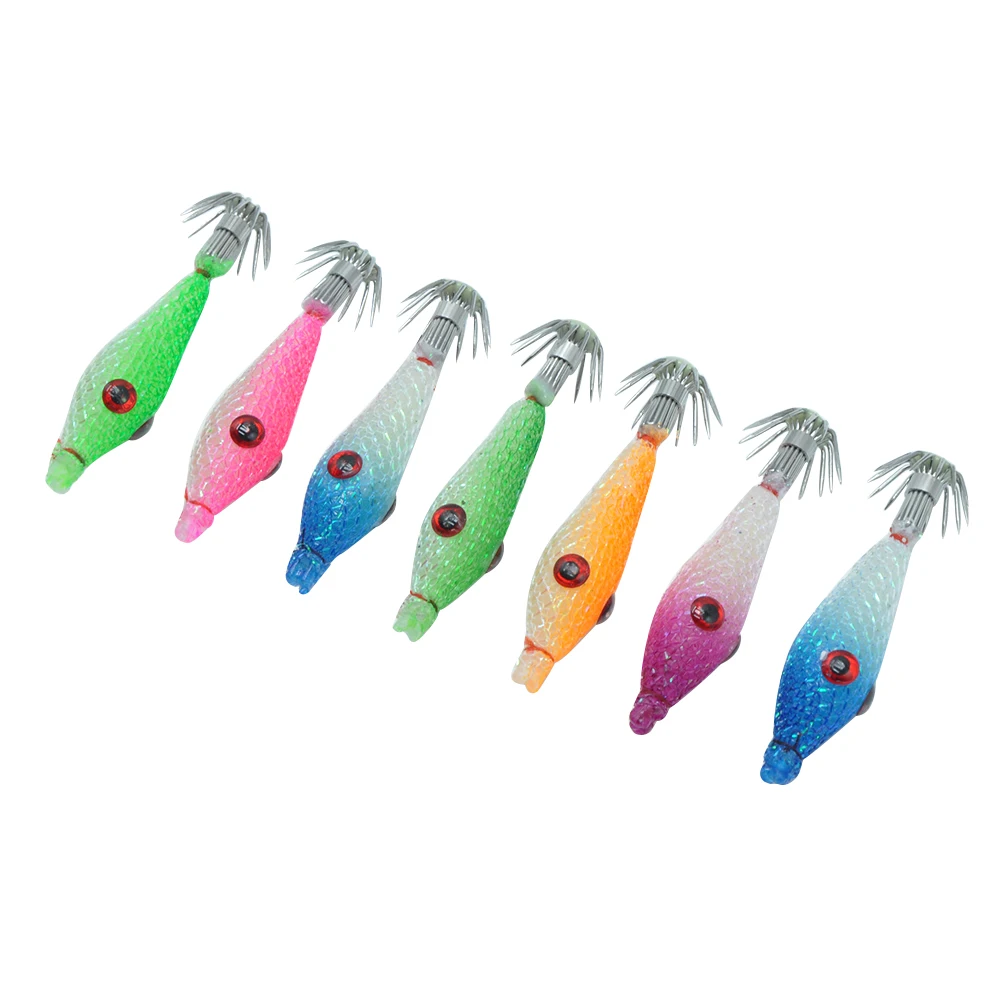 7 Pcs Squid Hook Octopus Cuttlefish Fishing Bait Luminous Fishing Bait Fluorescent Fishing Lures Fishing Lures for Fishing