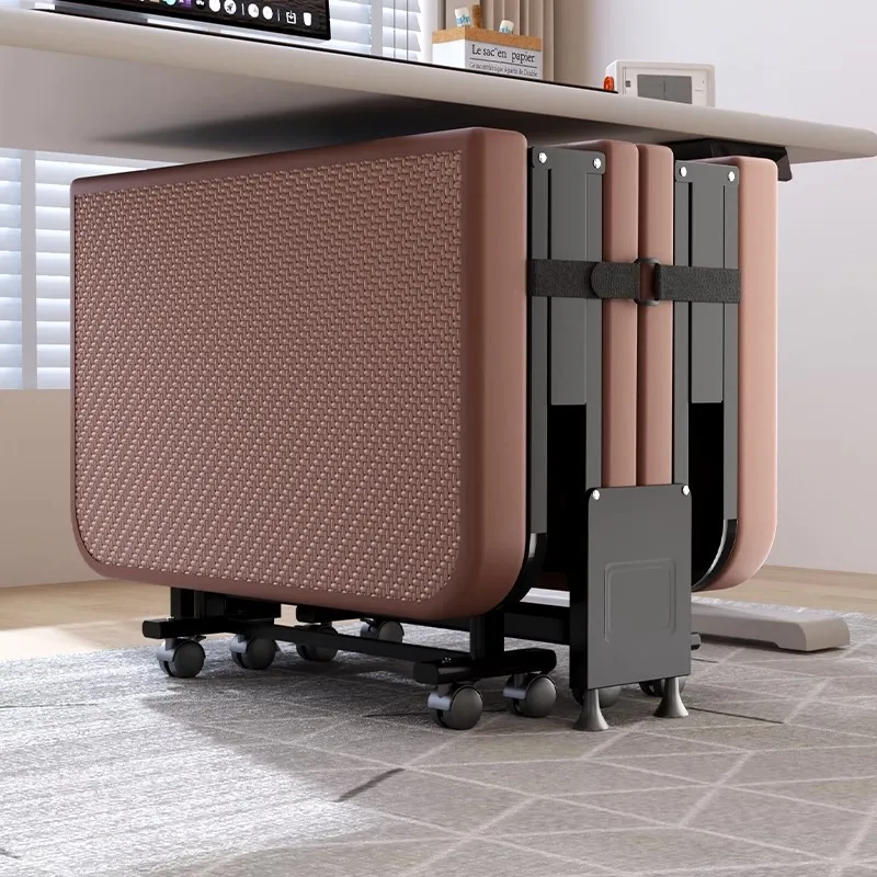 Rattan four folding bed single lunch break office nap artifact household hard board simple portable camp