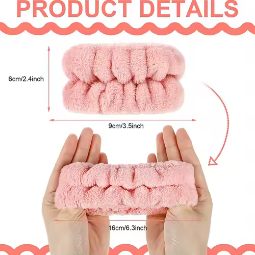 Wrist Washband Microfiber Wrist Wash Towel Band Wristband Scrunchies for Wash Face Absorbent Wrist Sweatband for Women Headband - Image 3