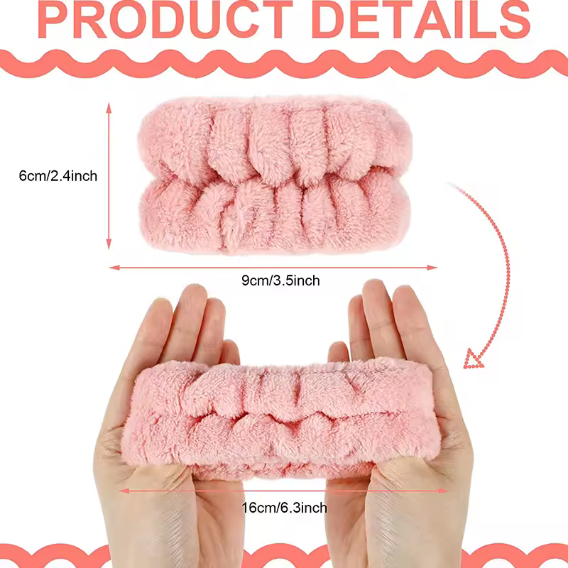 Wrist Washband Microfiber Wrist Wash Towel Band Wristband Scrunchies for Wash Face Absorbent Wrist Sweatband for Women Headband - Image 3