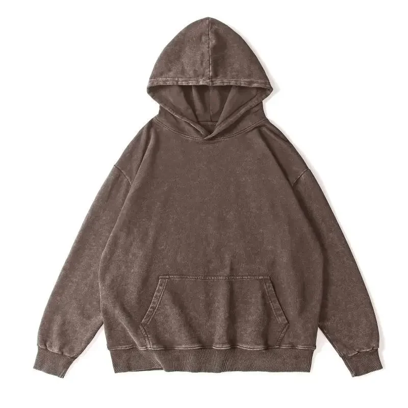

Men Retro Washed and Distressed Casual Sweatshirt. Batik. Loose. Trendy Brand. New European and American Style Hooded Sweatshirt