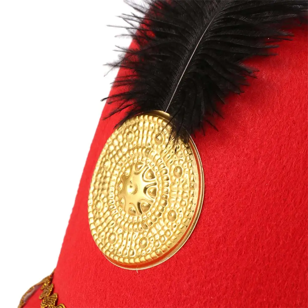 Stylish Hat Dress Up Marching Band Hat Sun Protection Vintage Knight Uniform Hat Role Play With Parade Drum Major Hat Halloween