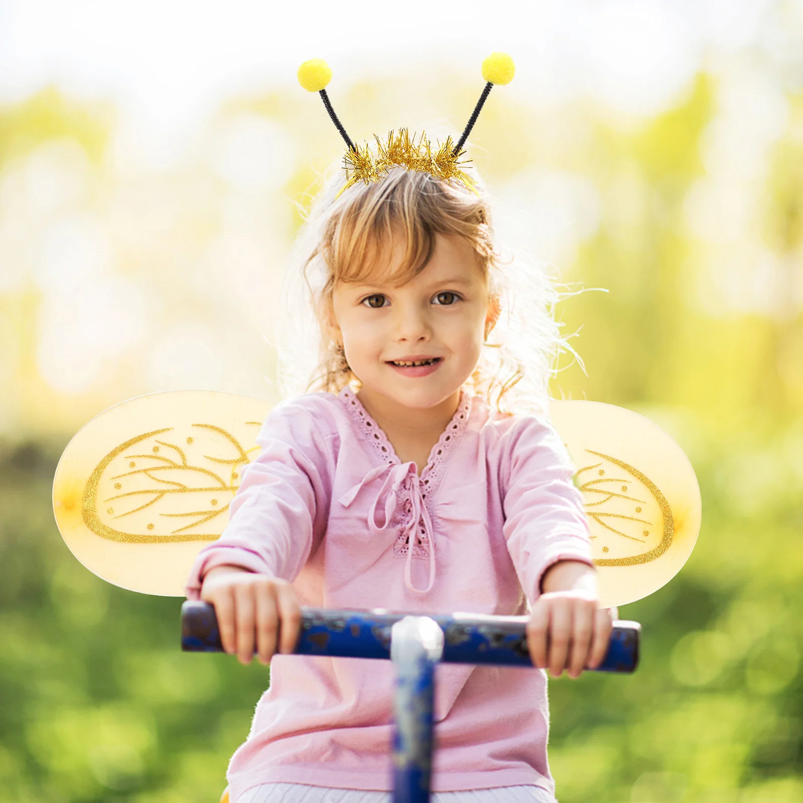 4Pcs Kids Honey Bee Costume Set Wings Headband Dress Wand for Children Boys Girls Play Time Bee Costume for Kids