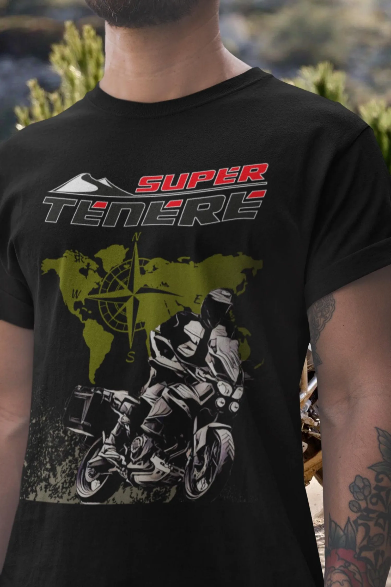 

203@EY Super Tenere 1200 T Shirt Adventure Touring Motorcycle Gift for Riders Dual Sport Y.amaha XT1200Z Biker Tee for Men