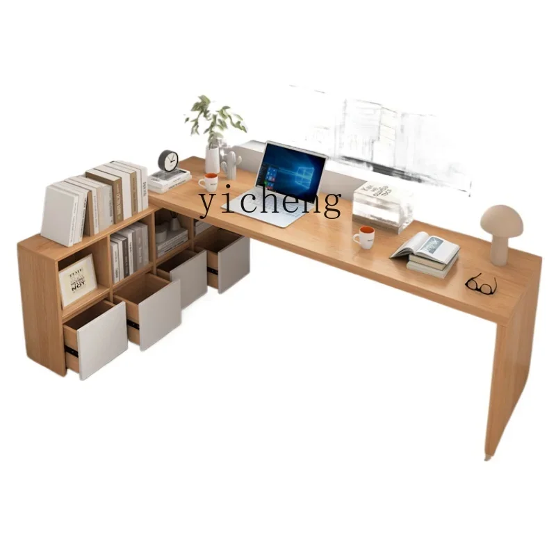 ZF Double Desk Chest of Drawers Corner Two-Person Computer Desk Home Corner Desk