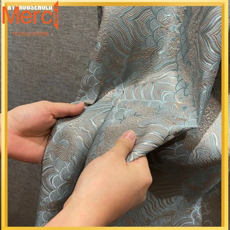 

High Precision Curtains For Living Dining Room Bedroom High Shading New Chinese Classical Atmosphere Luxury Haiya Pattern Tulle