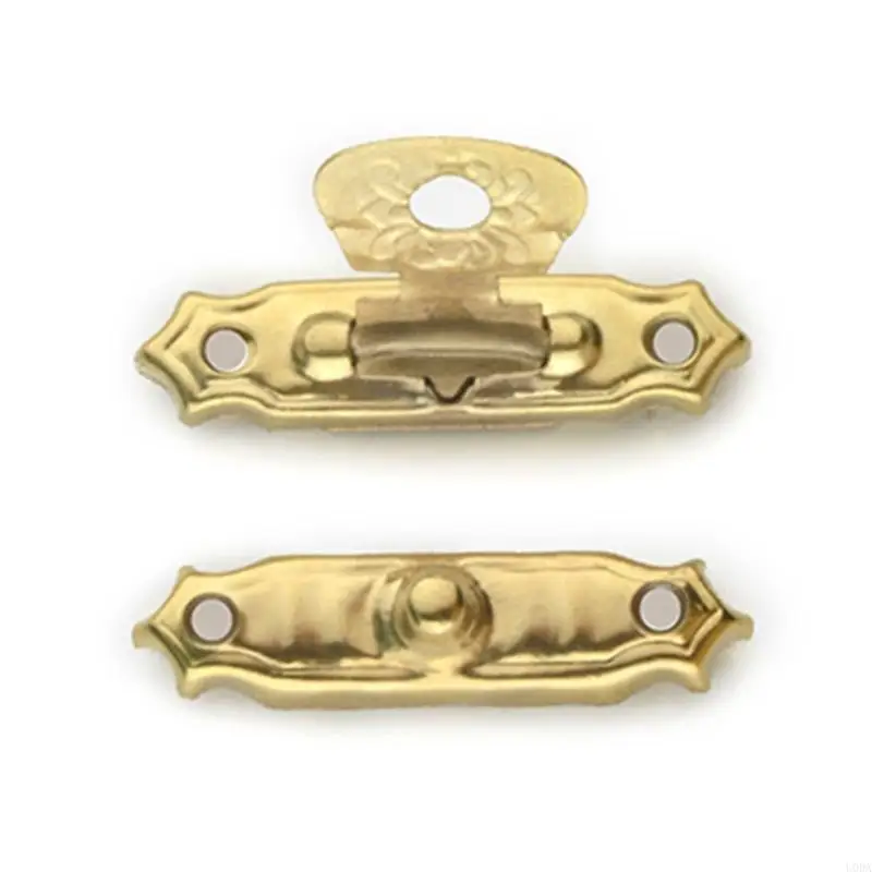 Metal Hardware Box Hasp Clasp 10Pcs for Wooden Storage Repair with Screws, Decorative Accent for Jewelry Chests and DIY Projects