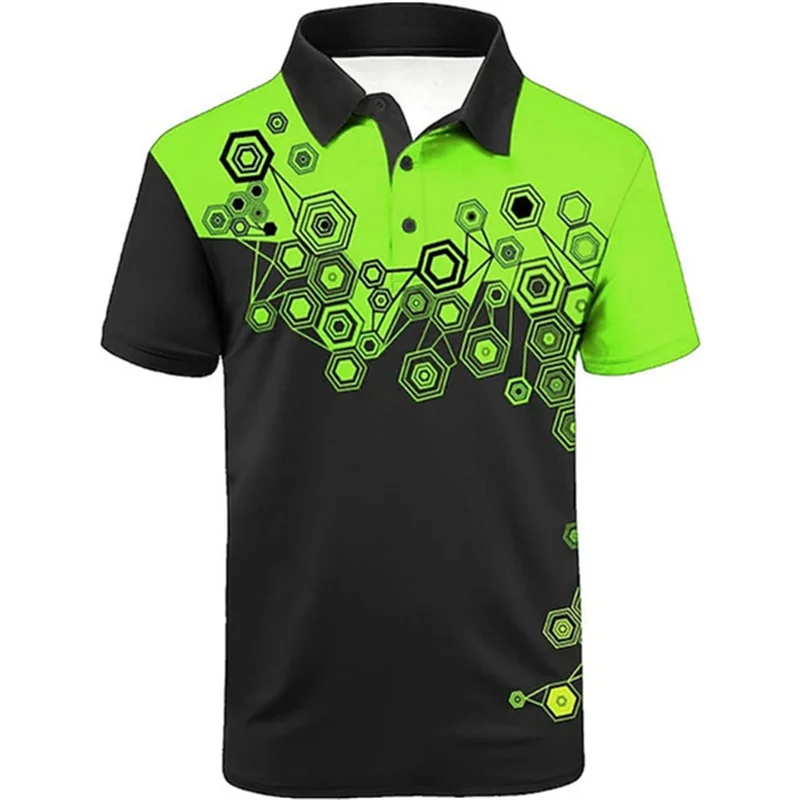 

Fashionable 3D Printed Polo T-shirt Men's Casual and Minimalist Lapel Shirt Outdoor Golf Set Summer New Sports Short Sleeve Top