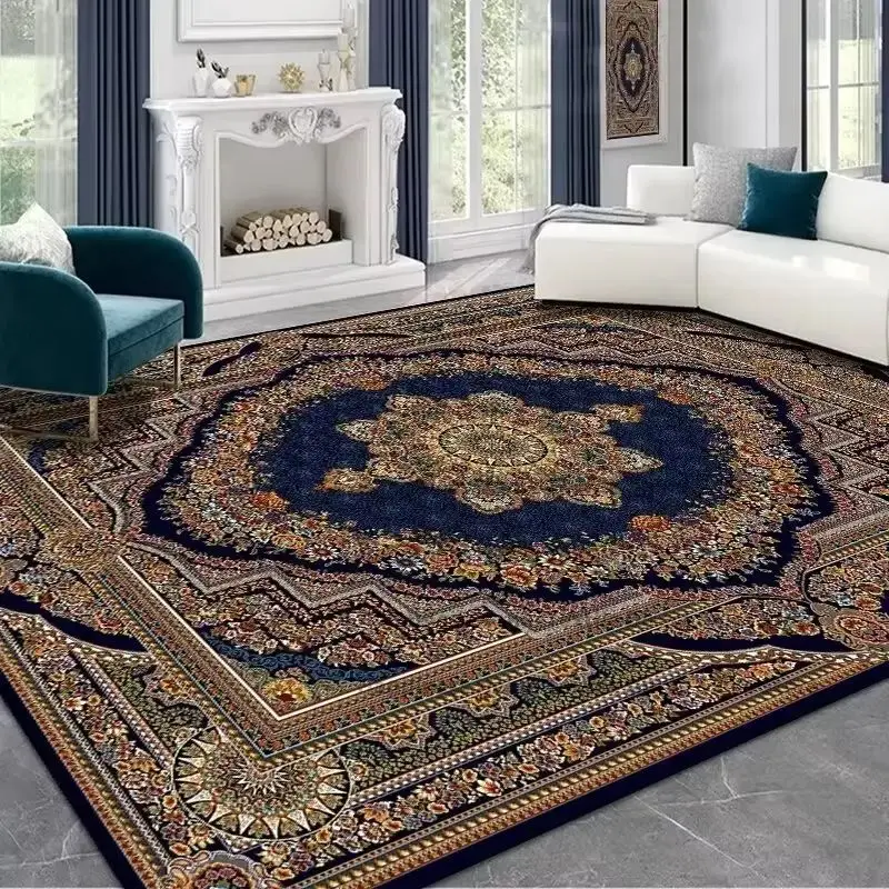 VIKAMA Bohemian Living Room Rug Stain Resistant Non Slip Sofa Coffee Table Carpet Washable Bedroom Bedside Area Rug Home Decor