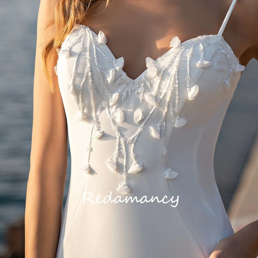 Redamancy-Robe de Mariée Sirène en Satin pour Femme, Simple, en Forme de Cœur, avec des Appliques, Slim, Éducative, 2024