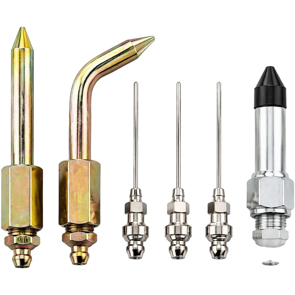 Alloy Construction Grease Nozzle Kit with Multi Angle Tips for Effective Lubrication in Workshop and Field Settings