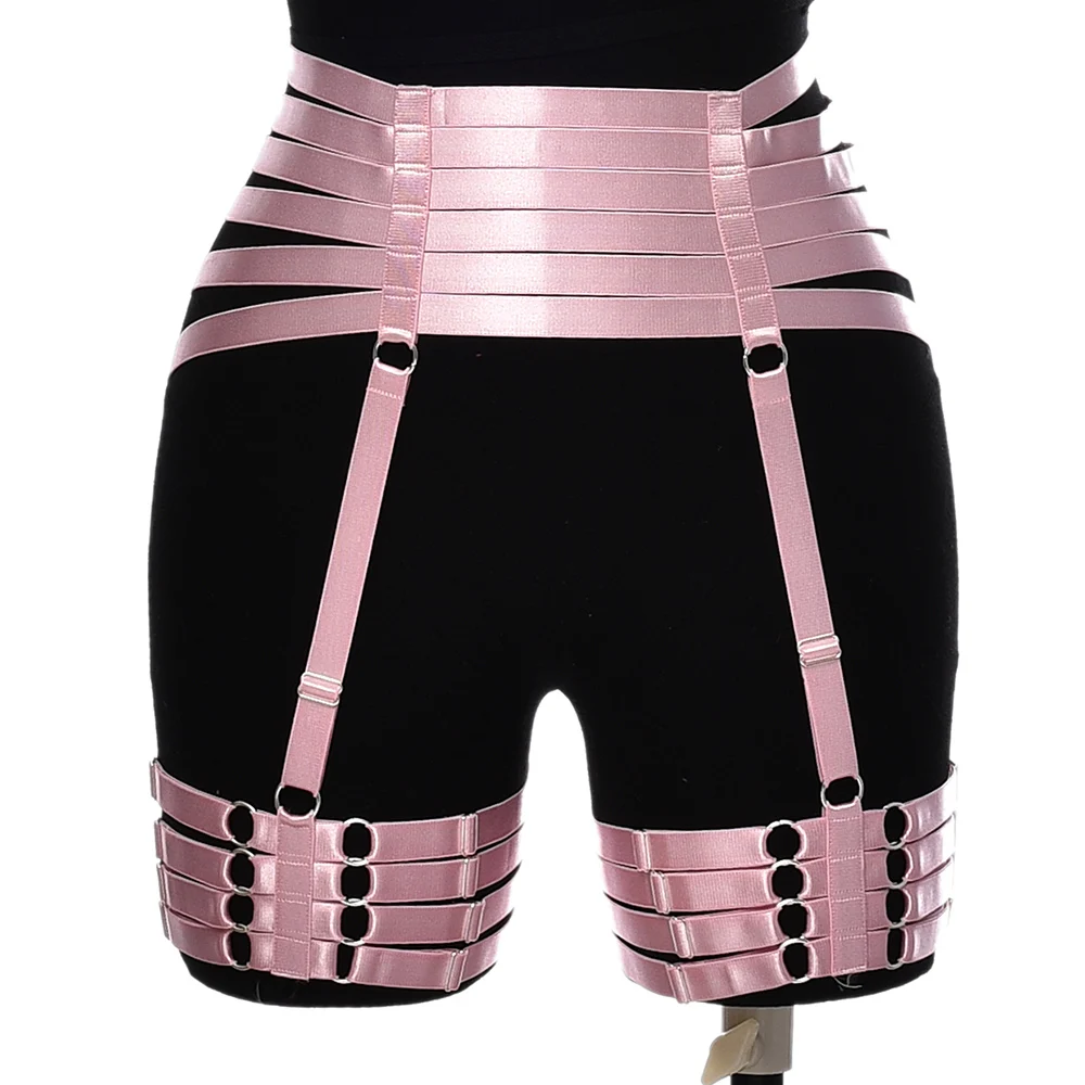 Wedding BDSM Elastic Garter Belt Body Harness Cage Goth Punk Hollow Sexy Bondage High Waist Stockings Suspender Leg Harness