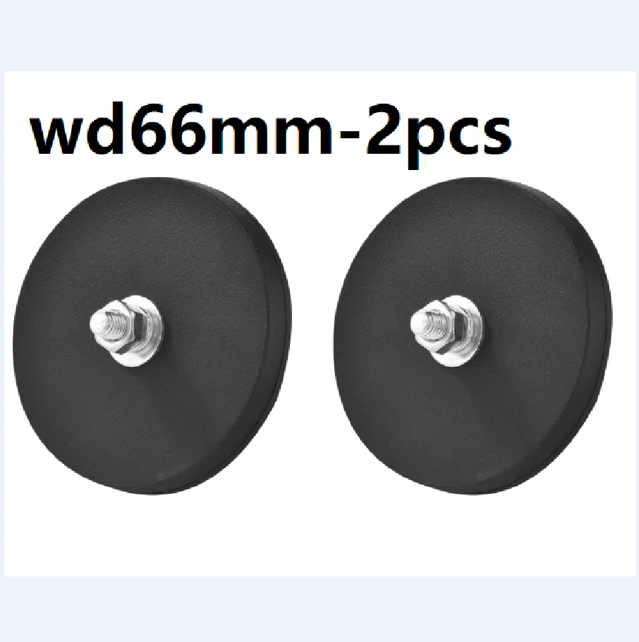 2 Pcs WD66 Rubber Coated Magnets, 44LBS Anti-Scratch Neodymium Magnet Base with M6 Threaded Magnet for Home Hanging and Outdoor
