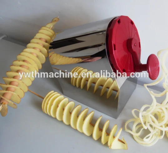 hand crank potato tower making machine rotary potato chips cutter