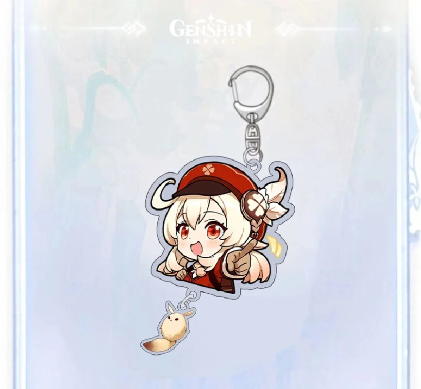 Genshin Impact Pendant Surrounding Acg Key Chain Lovely Q Version Millet Soldier Funina Mandrill Raiden Shogun God Wanye Gift